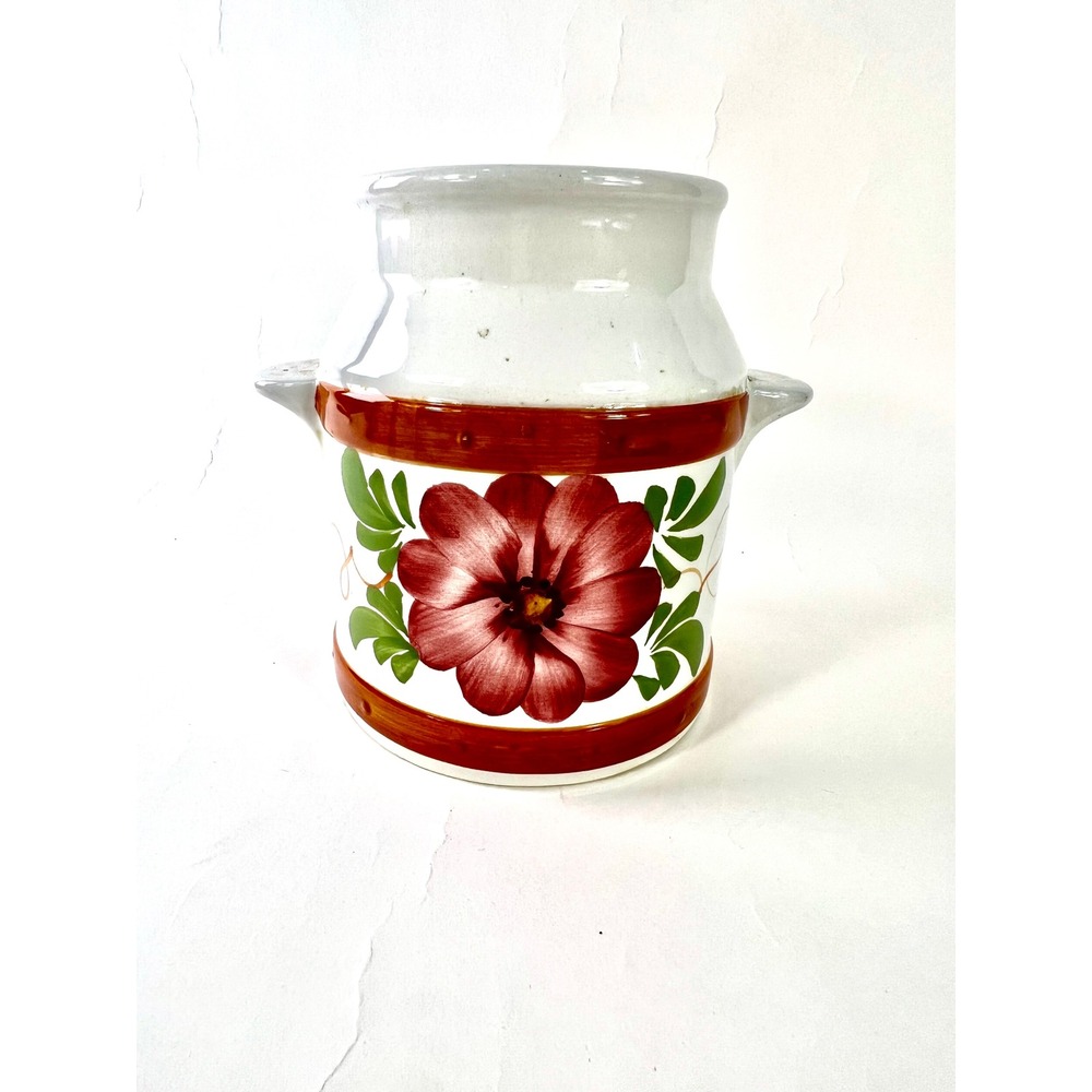 Vintage Secla Portugal FTD Ceramic Milk Can Vase Floral Kitchen Conversion Chart